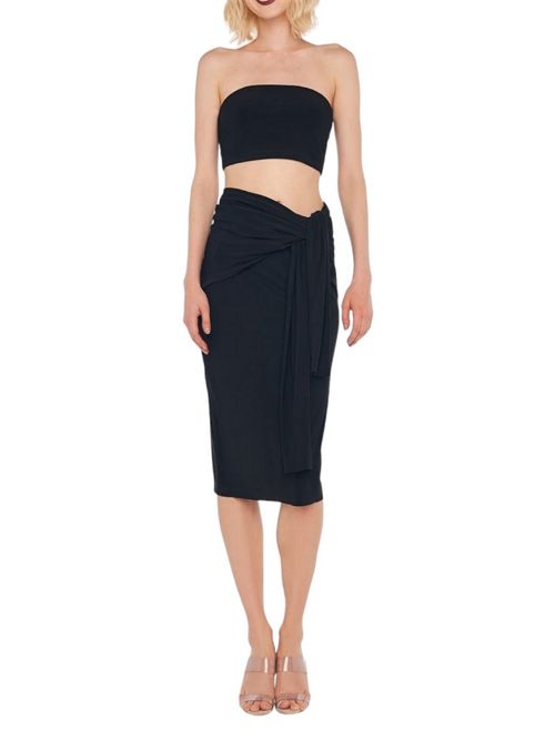 Women's all-in-one black jersey dress Norma Kamali | KKSS1201BBLACK